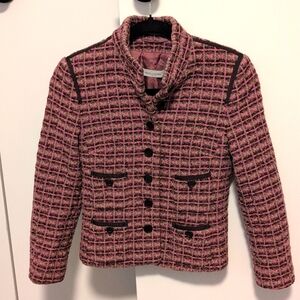 Vintage Rene Lezard Pink and Brown Tweed Jacket sz 34, 0, 2, XS Fall Fashion